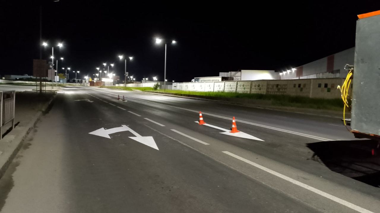 В 2025 году в Ульяновске увеличили объёмы нанесения дорожной разметки.